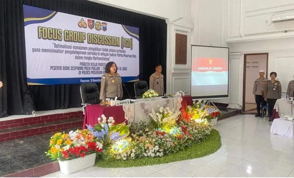 Sinergi Cegah Narkoba, Sespimma Polri Bersama Polres Pasuruan Kota Gelar Diskusi Fokus Pencegahan Penyalahgunaan Narkotika
