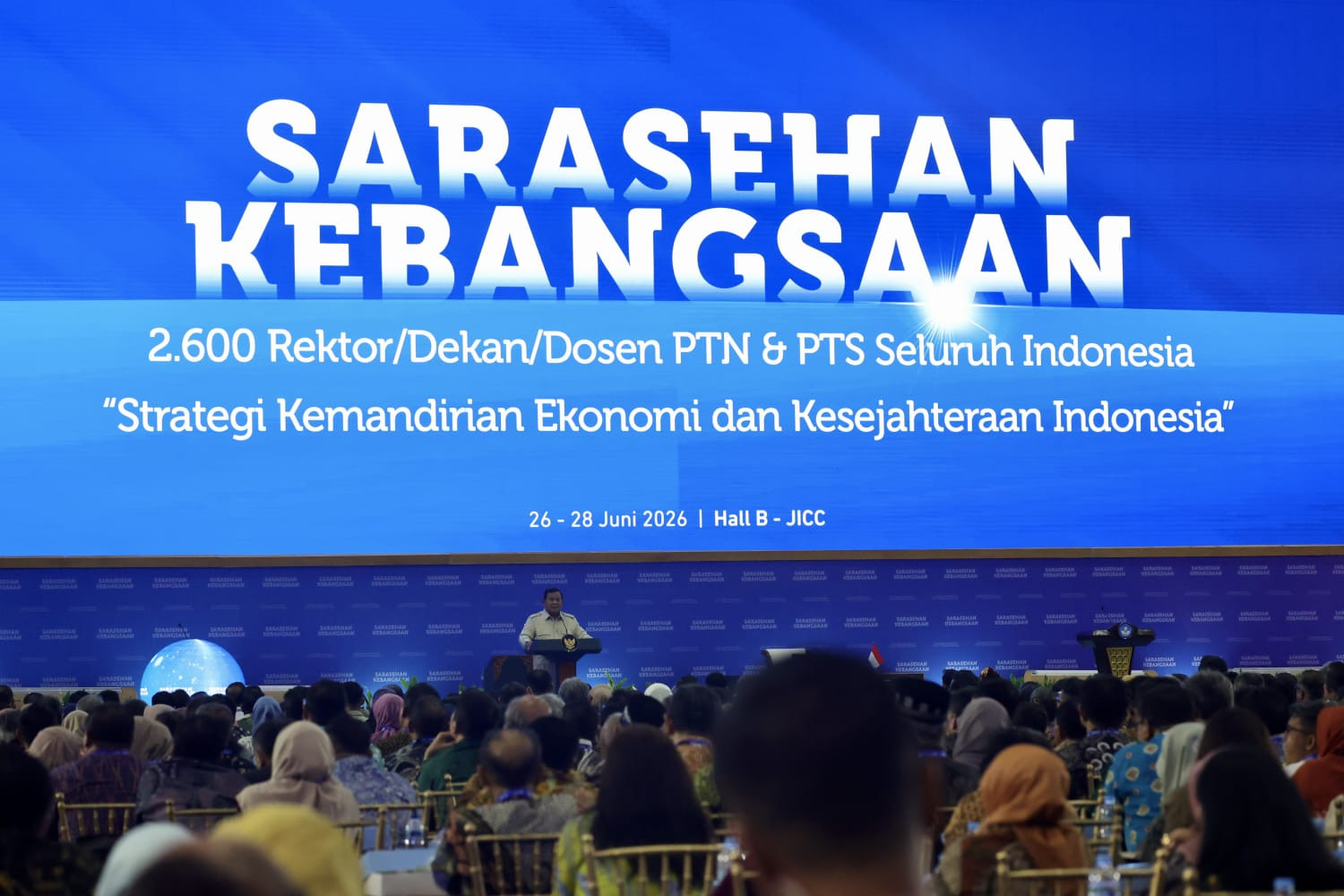 Di Depan Ribuan Guru Besar, Prabowo Ingatkan Pentingnya Kerja Sama Antar-Elite demi Kebangkitan Bangsa