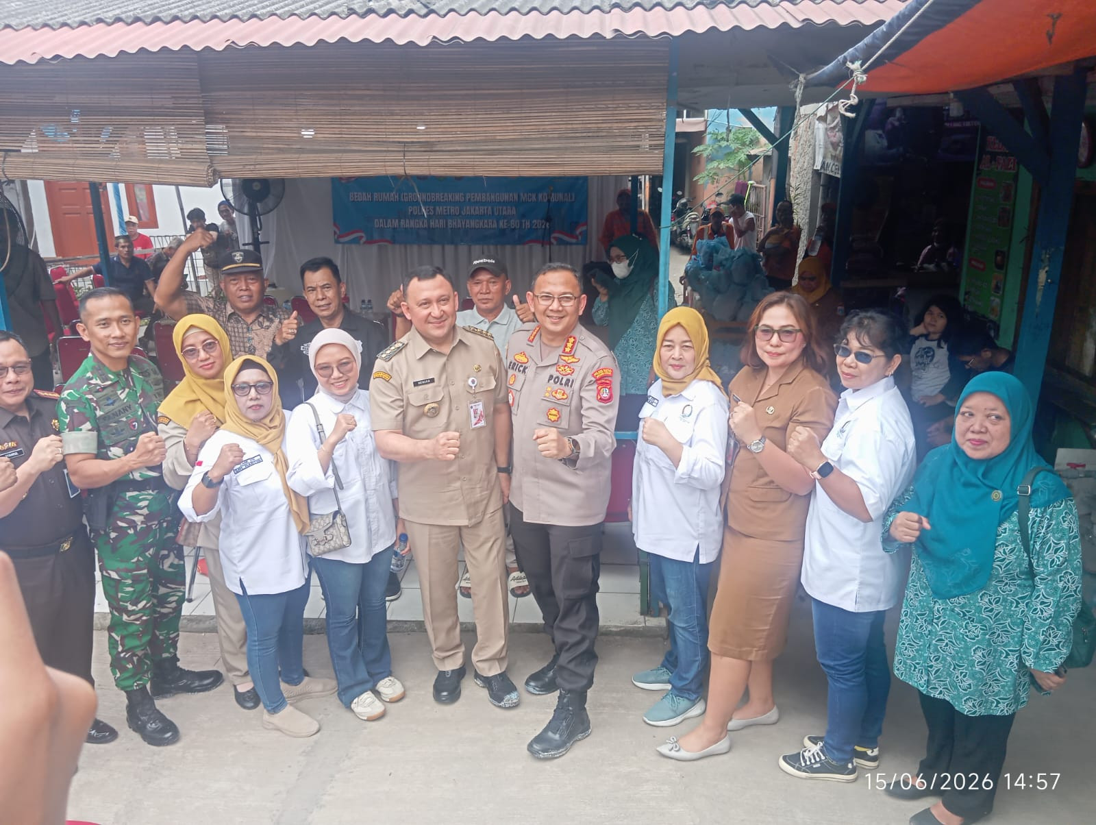 Sambut HUT Bhayangkara ke-80, Polres Metro Jakarta Utara Gelar Groundbreaking Bedah Rumah dan Pembangunan MCK Komunal di Pejagalan