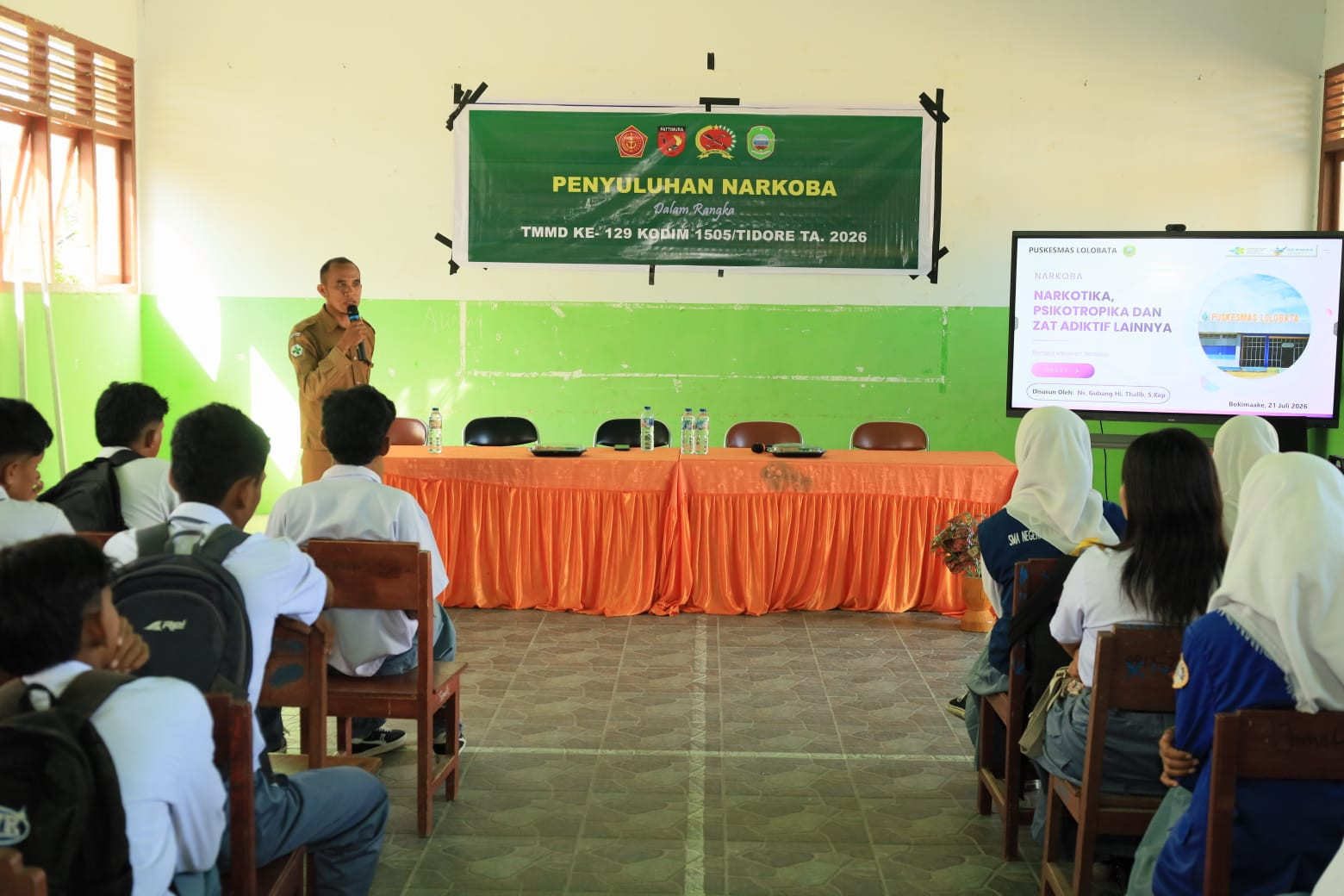 Selamatkan Masa Depan Bangsa, Satgas TMMD ke-129 Kodim 1505/Tidore Gelar Penyuluhan Bahaya Narkoba
