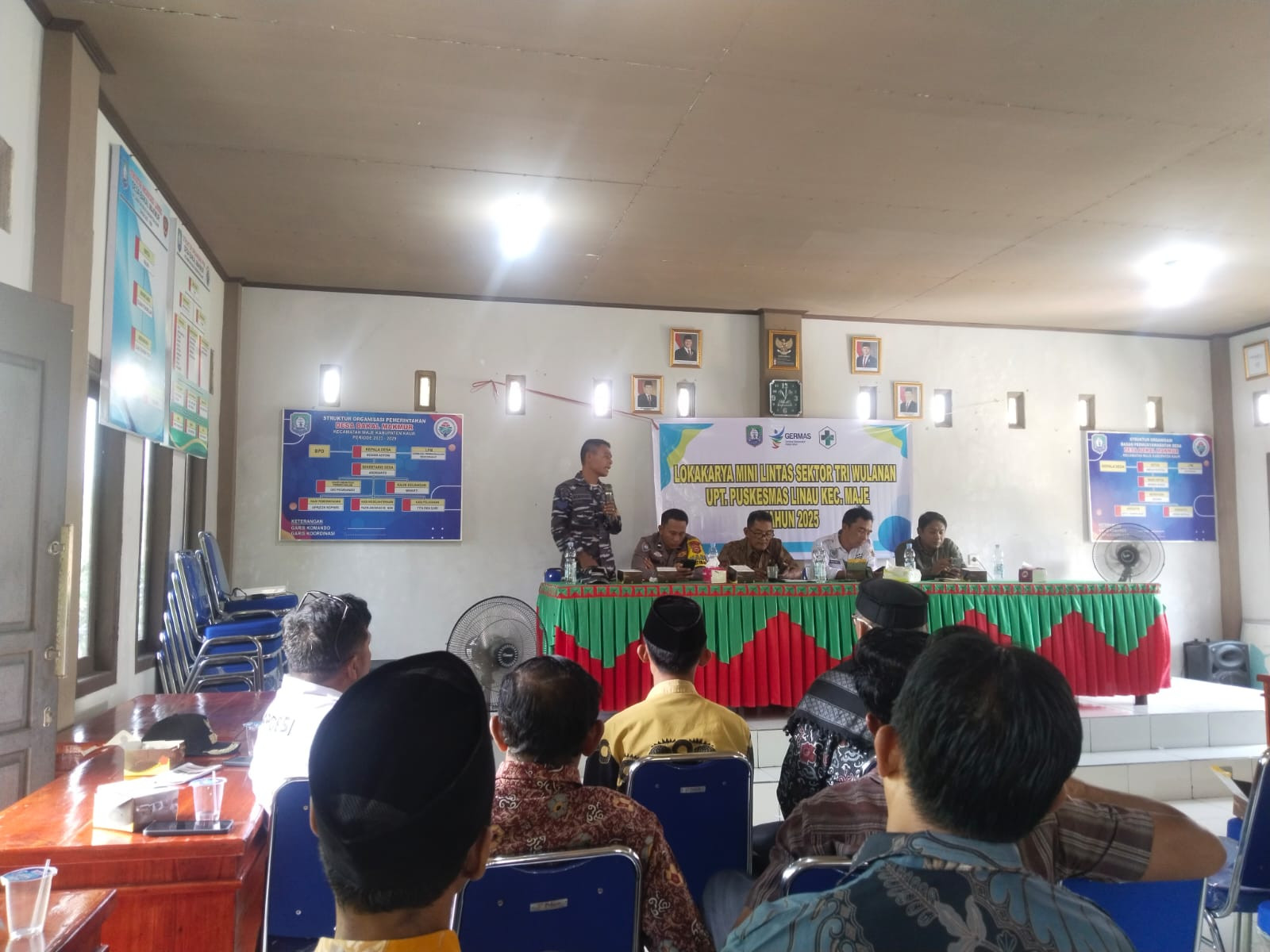 Babinpotmar Posal Linau Lanal Bengkulu Hadiri Pertemuan Lintas Sektor Puskesmas Linau di Desa Bakal Makmur