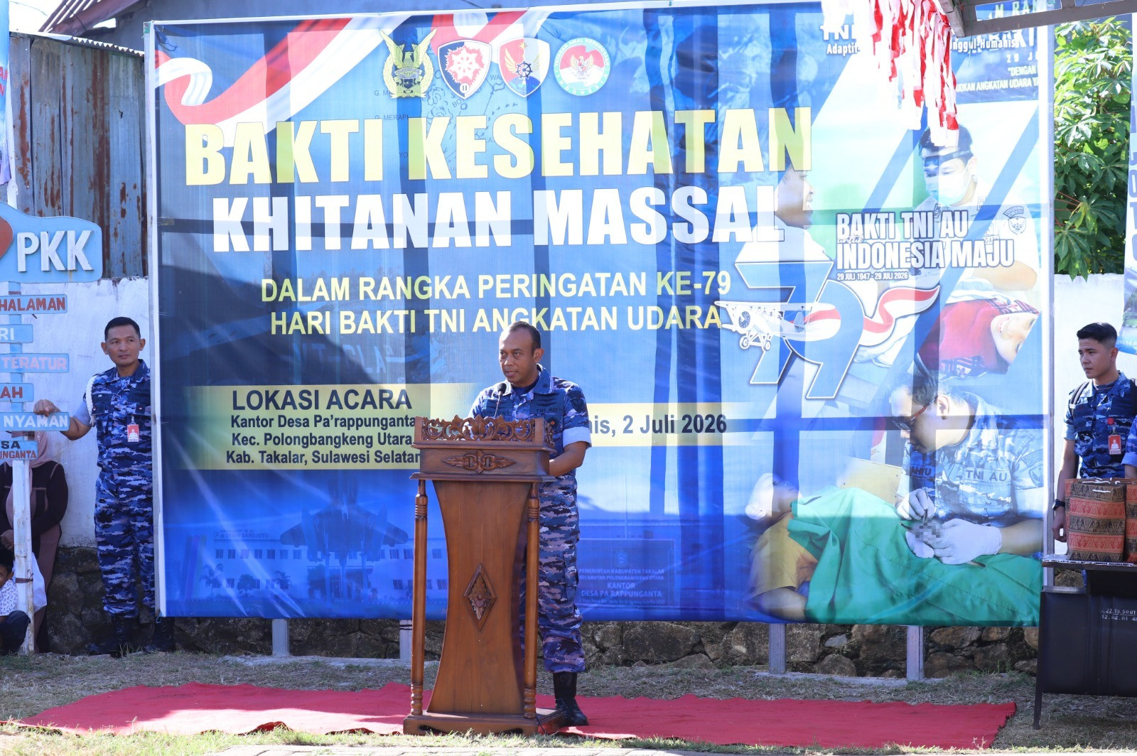 Lanud Sultan Hasanuddin Gelar Khitanan Massal Peringati Hari Bakti ke-79 TNI AU di Takalar