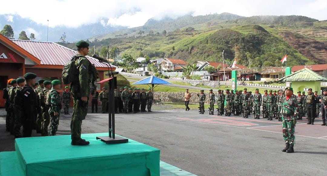 Kodim 1714/Puncak Jaya dan Satgas Penugasan Gelar Upacara HUT Ke-80 TNI Prima TNI Rakyat Indonesia Maju