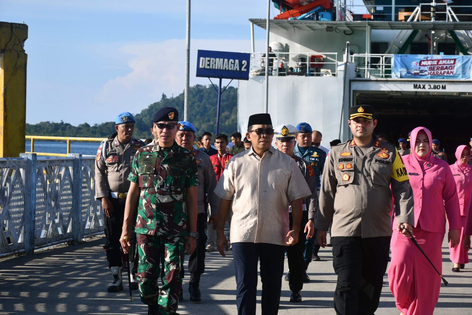 Danlanal Simeulue Bersama Forkopimda Laksanakan Pemantauan Arus Mudik di Pelabuhan Penyeberangan