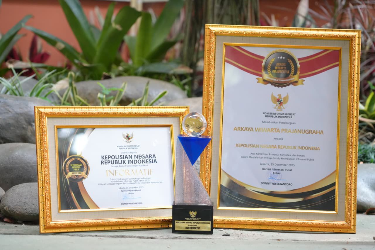 Dinobatkan sebagai Badan Publik Terbaik Nasional, Polri Sabet Arkaya Wiwarta Prajanugraha dalam Monev KIP 2025