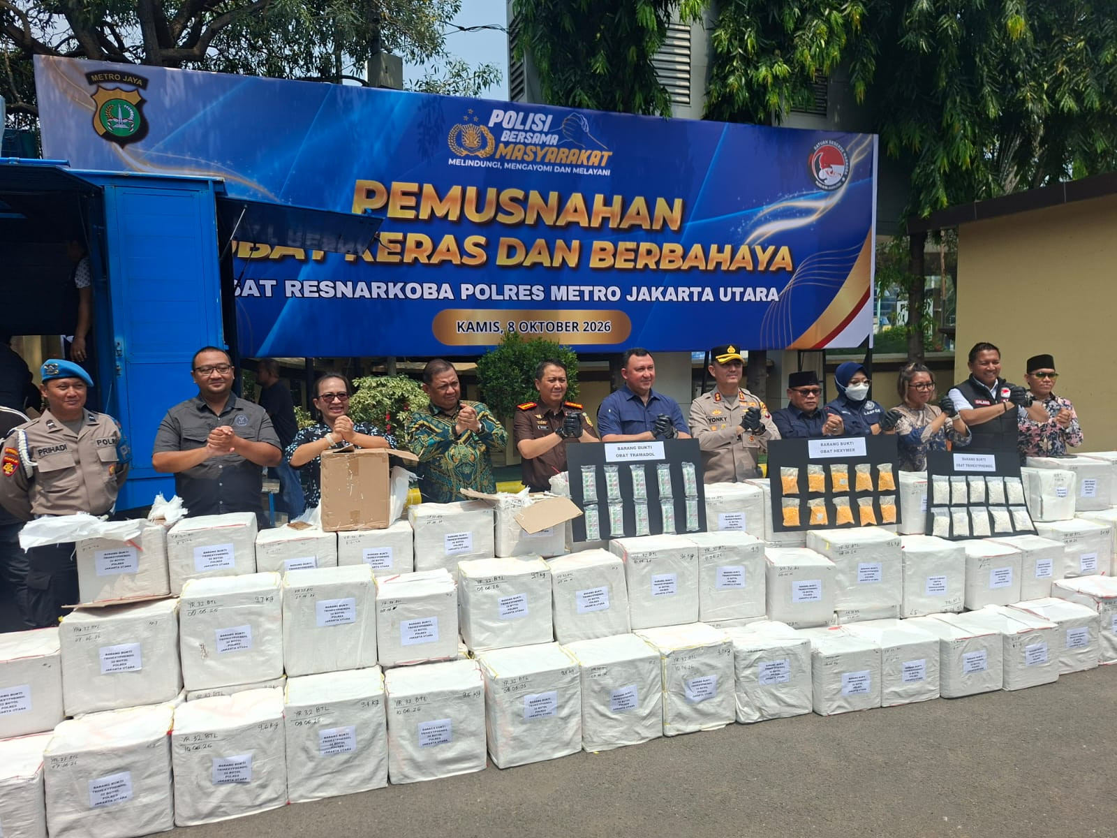 Jutaan Butir Obat Keras Dimusnahkan, Polres Metro Jakut bersama Forkopimko Jakarta Utara Persempit Ruang Gerak Peredaran Ilegal