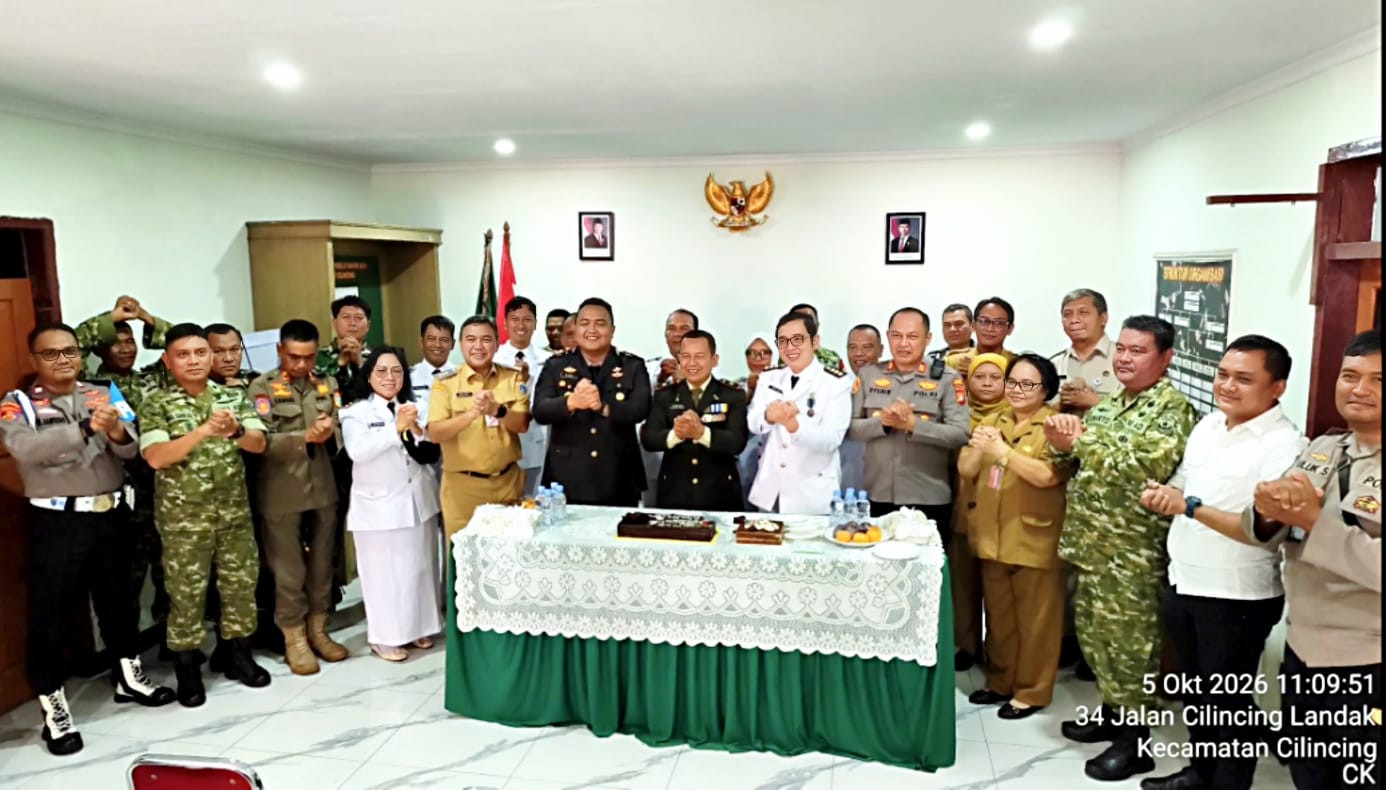 Surprise Party HUT TNI ke-81, Tiga Pilar Cilincing Perkuat Sinergi TNI-Polri
