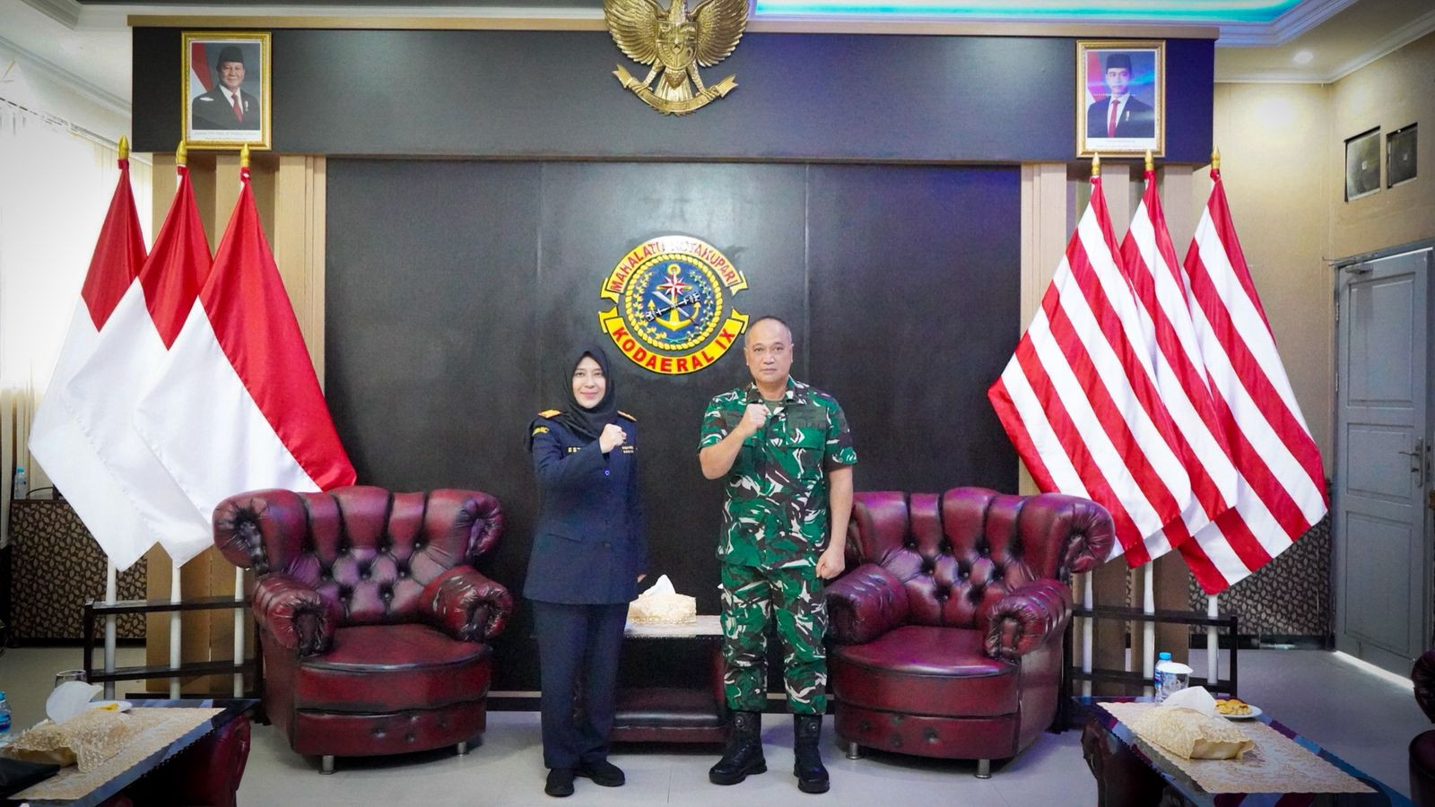 Perkuat Keamanan Maritim, Dankodaeral IX Terima Audiensi Kakanwil Direktorat Jenderal Bea dan Cukai Maluku