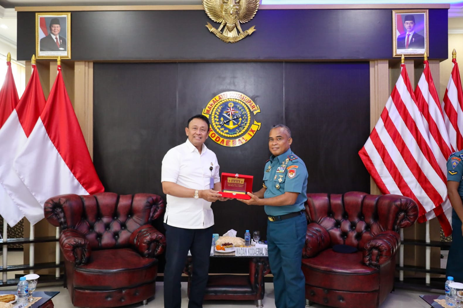Bahas Pengamanan ALKI-III, Kodaeral IX Terima Kunjungan Kerja Staf Kepresidenan RI