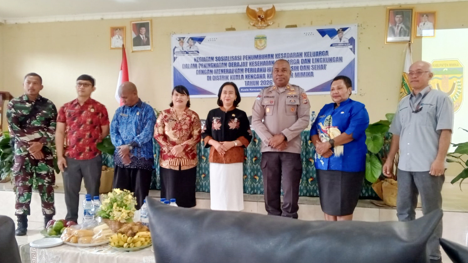 Babinsa Koramil Kuala Kencana Hadiri Sosialisasi PHBS dan Pencegahan HIV/AIDS