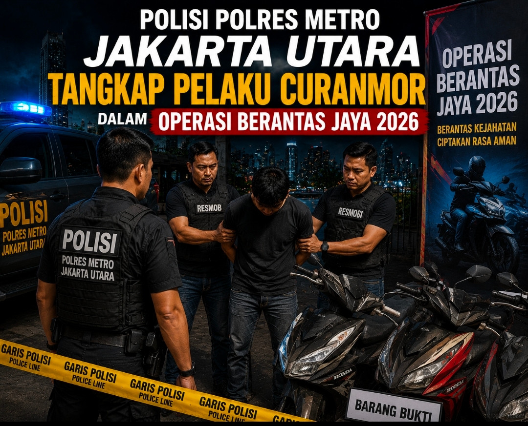 Polres Metro Jakarta Utara Ungkap Kasus Curanmor, Satu Pelaku Ditangkap dalam Operasi Berantas Jaya 2026