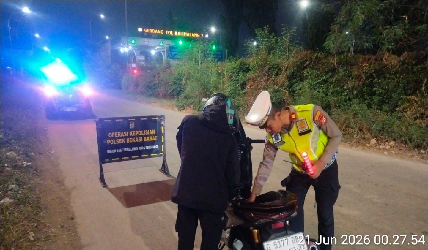 Jaga Jakarta On The Spot Kapolsek Bekasi Barat Pimpin KRYD dan Razia Stasioner, Cegah Tawuran