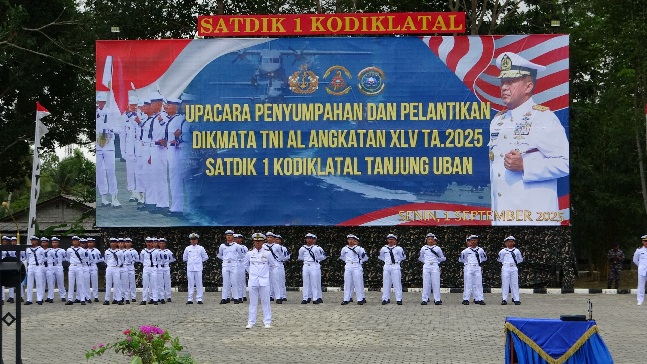 Danlanal Bintan Hadiri Upacara Pelantikan Dikmata TNI AL Satdik 1 Kodiklatal