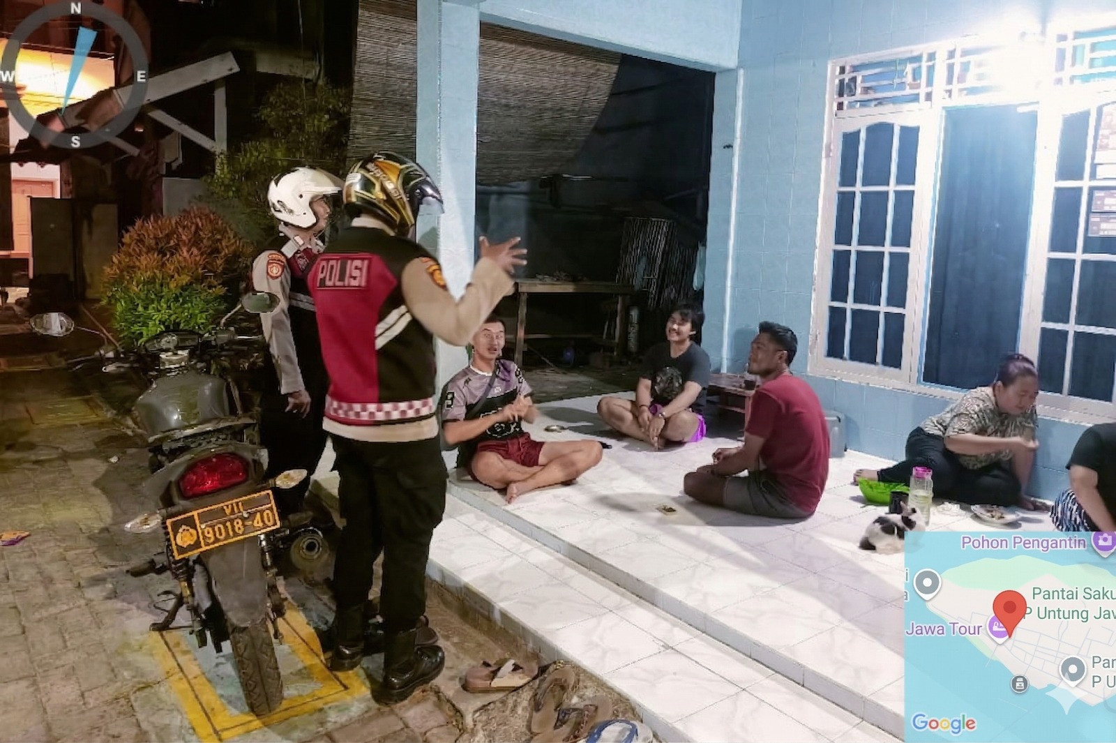 Patroli Malam Siskamling, Polsek Kepulauan Seribu Selatan Perkuat Keamanan dan Sosialisasikan Layanan 110