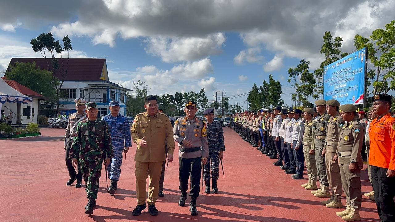 Prajurit Lanal Bintan Ikuti Apel Gelar Pasukan Operasi Ketupat Seligi 2026