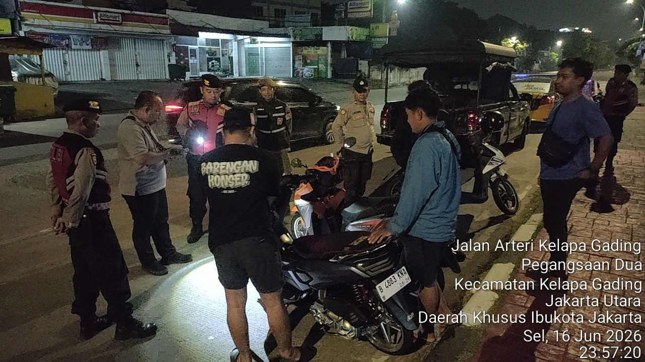 Polsek Kelapa Gading Gelar Patroli KRYD, Antisipasi Tawuran dan Kejahatan Jalanan
