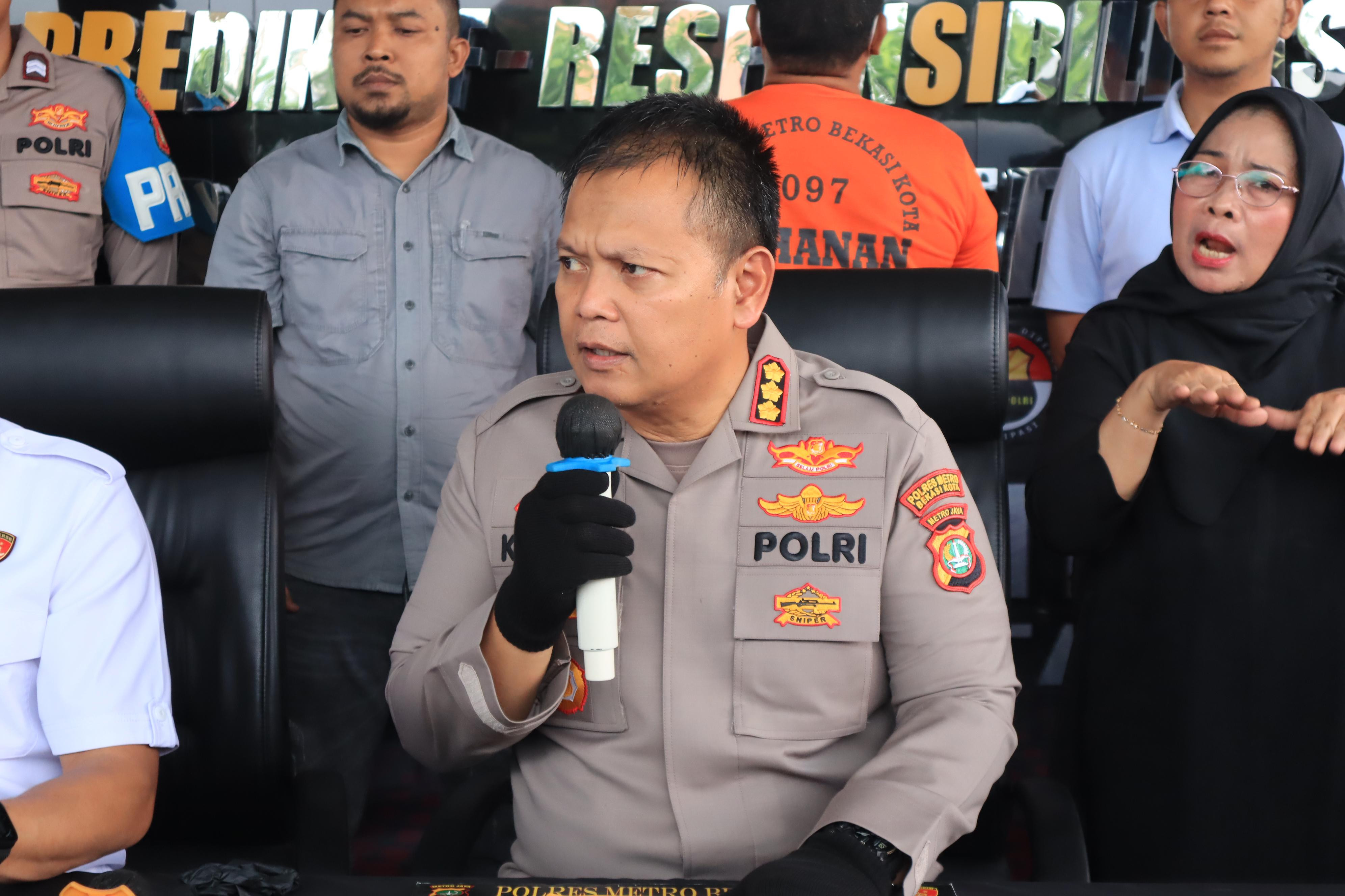 Polres Metro Bekasi Kota Ungkap Kasus Penganiayaan Berat Terhadap Kurir Jasa Pengiriman di Bekasi Utara