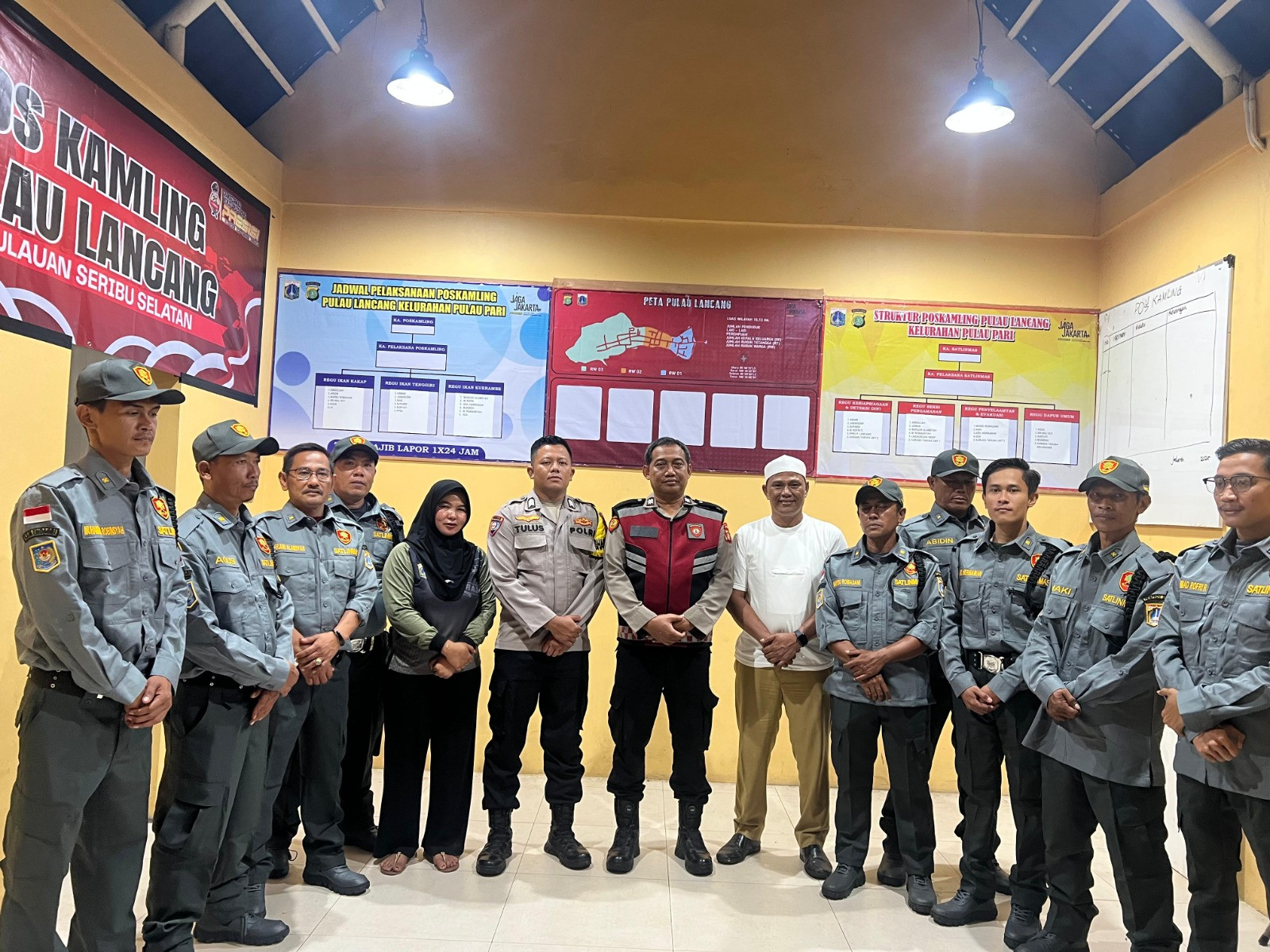 Polsek Kepulauan Seribu Selatan Cek Kesiapan Satkamling di Pulau Lancang