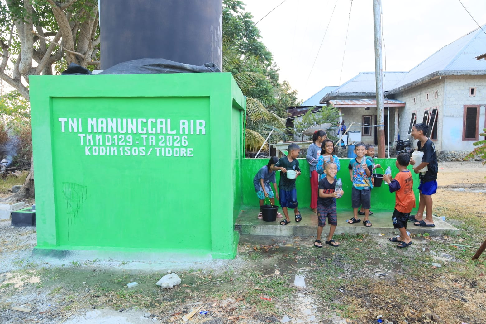 Senyum Anak-Anak di Tengah Air Bersih, Bukti Nyata TMMD Hadir untuk Warga