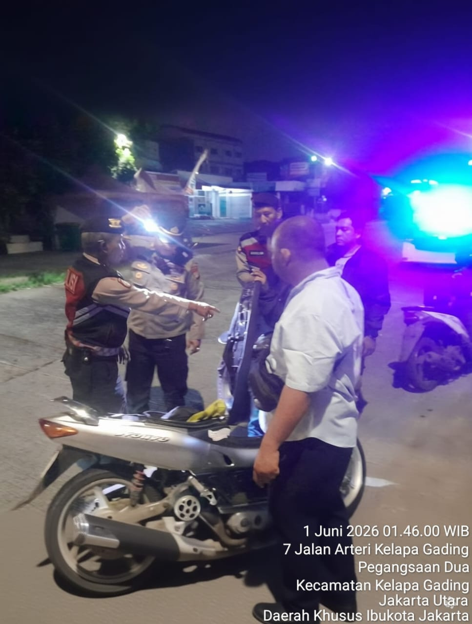 Patroli KRYD Polsek Kelapa Gading Sasar Titik Rawan Tawuran dan Balap Liar, Situasi Kondusif