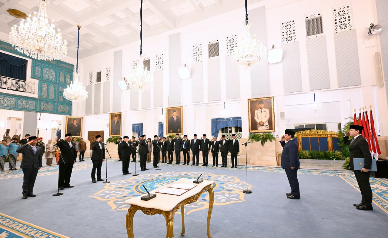 Panglima TNI Hadiri Pelantikan Menteri dan Pejabat Pemerintah Kabinet Merah Putih di Istana Negara