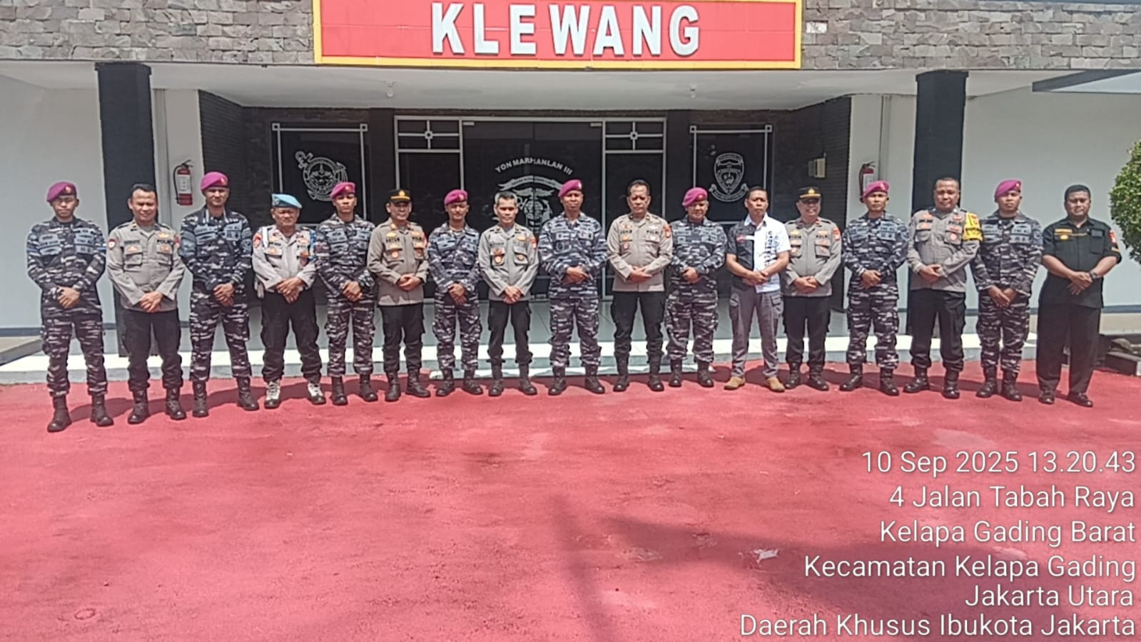 PJU Polres Metro Jakarta Utara Sambangi Yon Marharlan III, Ucapkan Selamat HUT TNI AL ke-80