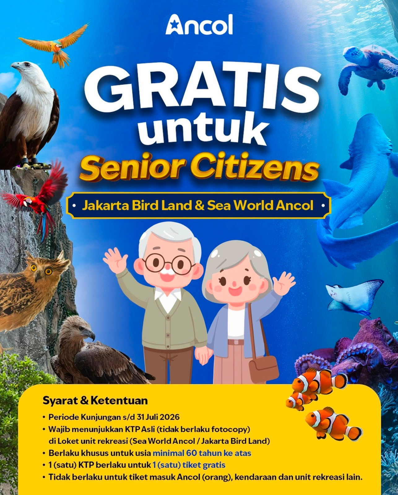 Ancol Ajak Lansia Nikmati Wisata Edukatif Gratis Bersama Keluarga