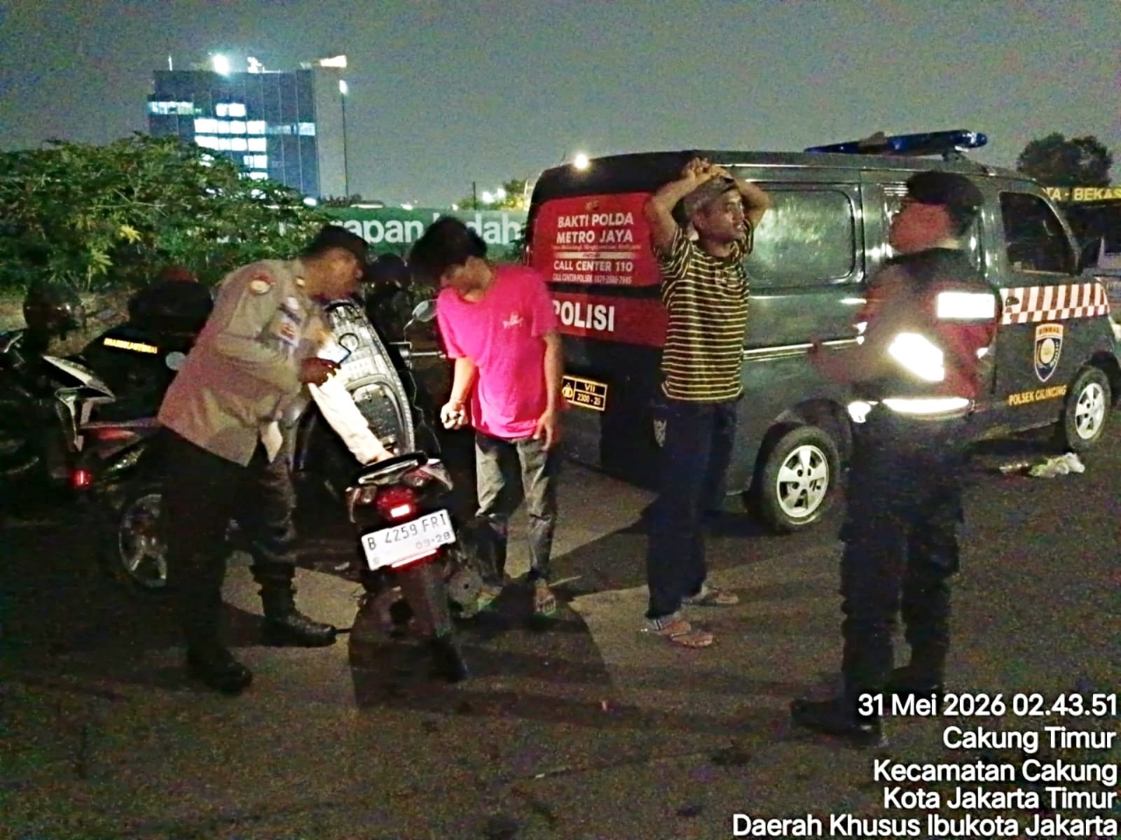 Polsek Cilincing Intensifkan Patroli KRYD, Dua Remaja Diamankan Saat Diduga Hendak Tawuran