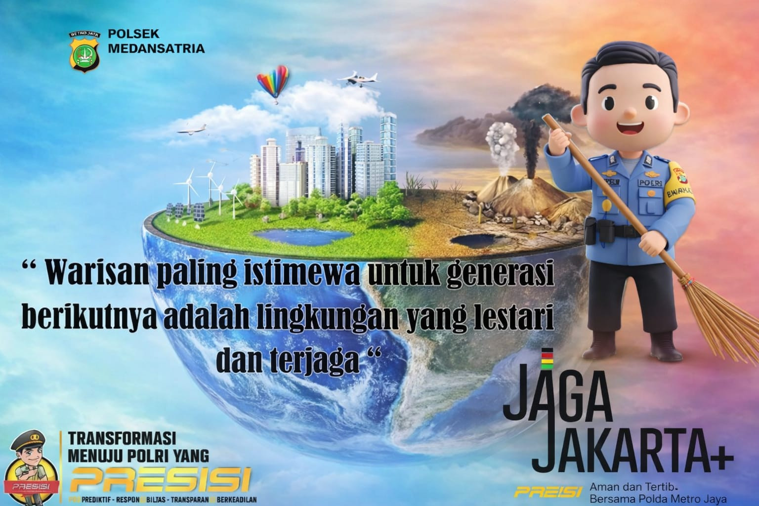 Polsek Medan Satria Ajak Masyarakat Jaga Lingkungan demi Masa Depan Berkelanjutan