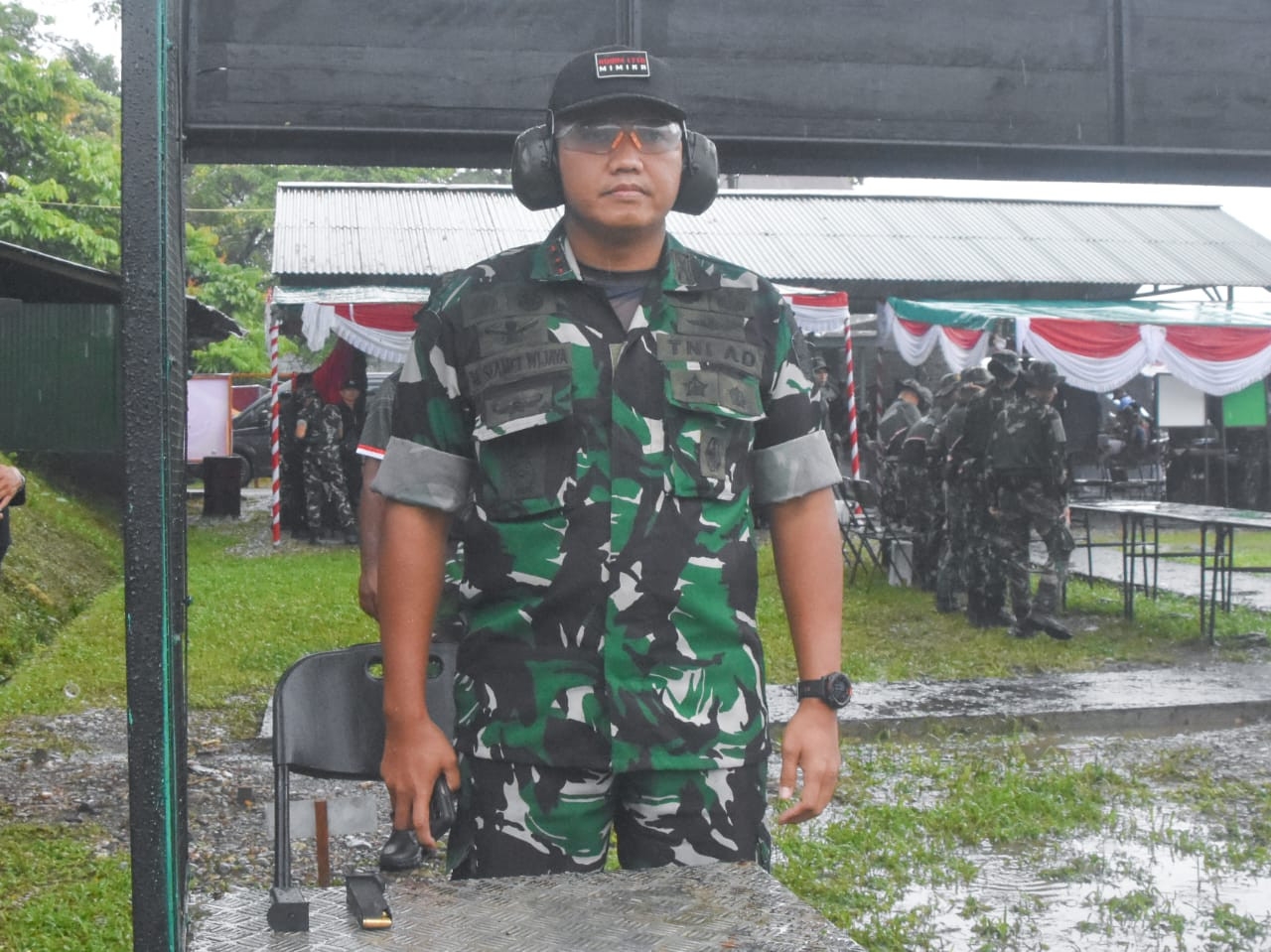 Dandim 1710/Mimika Bersama Anggota Ikuti Lomba Menembak Trisula Open Championship Dalam Rangka HUT Kogabwilhan III