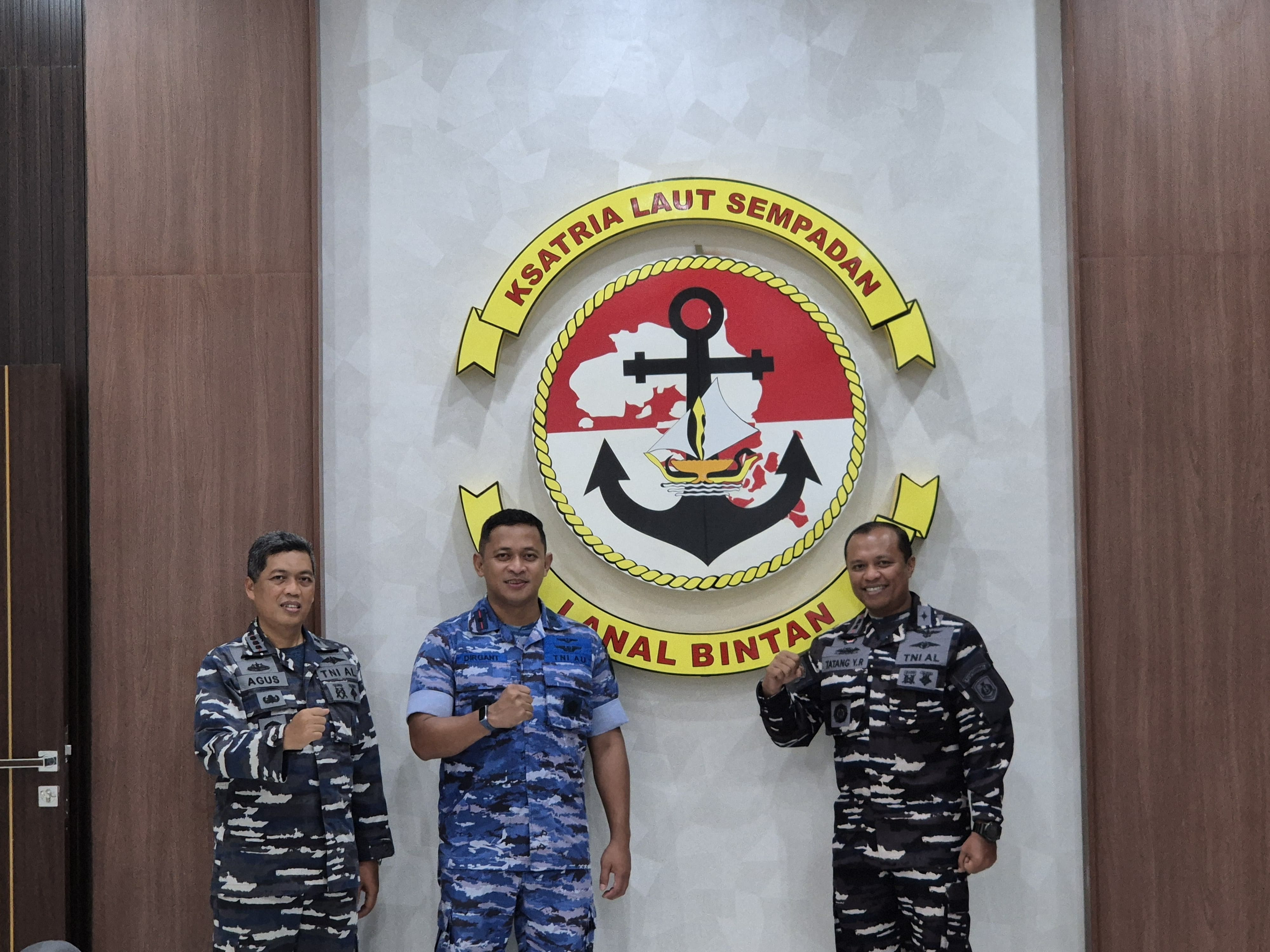 Danlanal Bintan Terima Kunjungan Kerja Danlanudal Tanjungpinang dan Dansatrad 106 Tanjungpinang