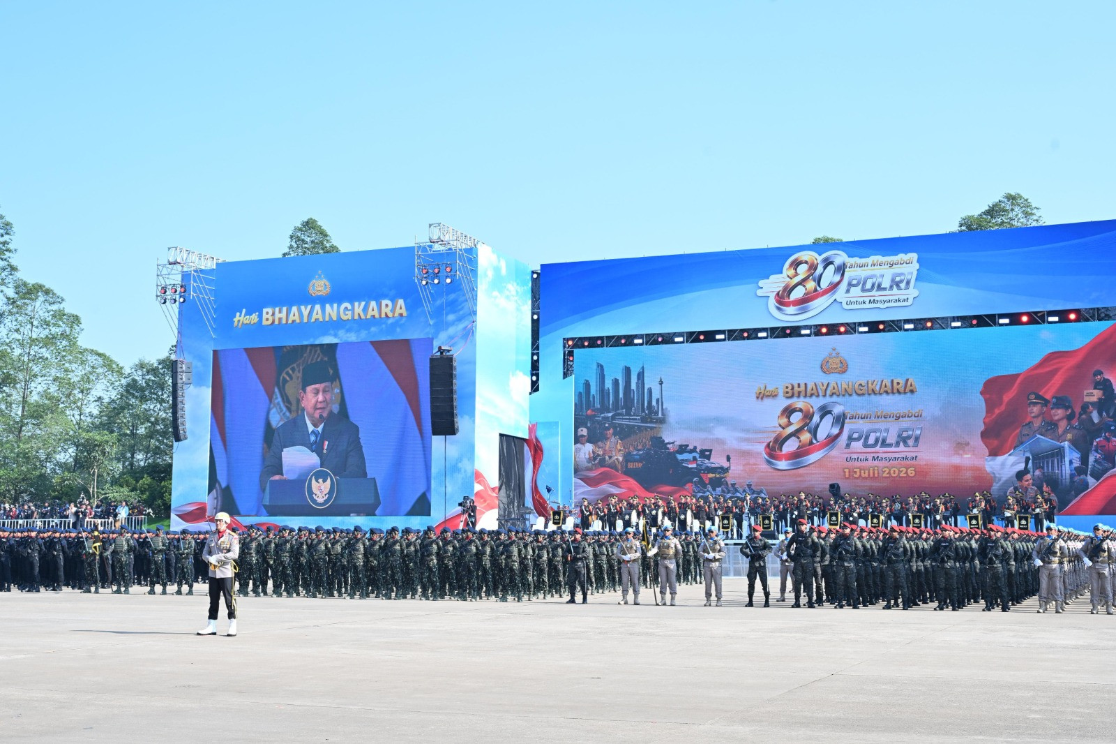 Panglima TNI Hadiri Peringatan HUT Ke-80 Bhayangkara, Perkuat Sinergi TNI-Polri
