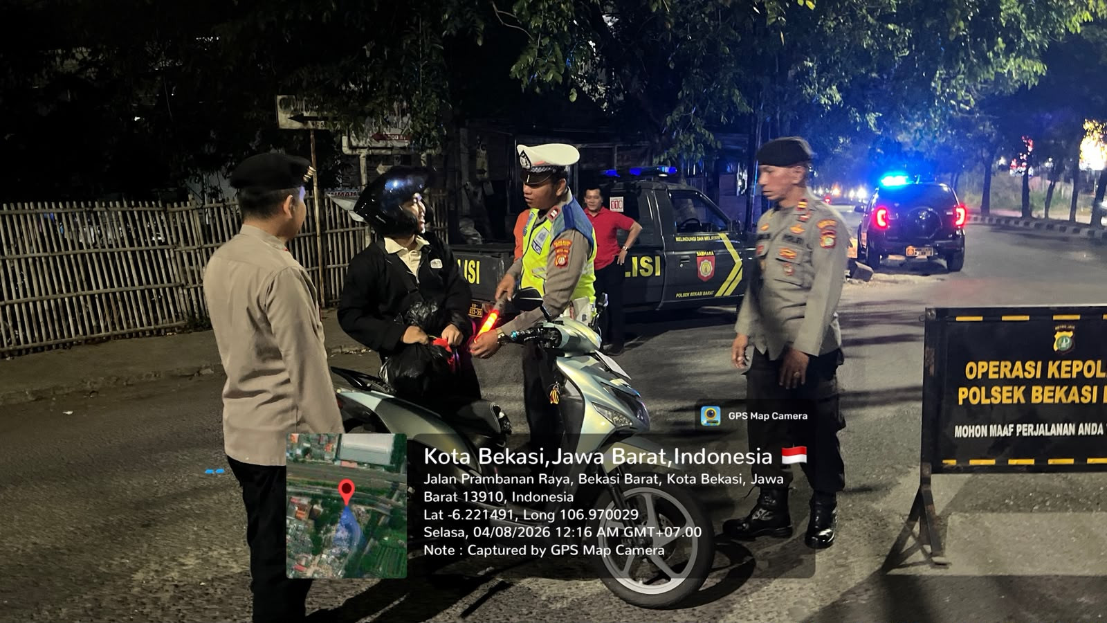 Jaga Jakarta On The Spot, Polsek Bekasi Barat Gelar Razia Stasioner dan Patroli Antisipasi Kejahatan Jalanan serta Tawuran
