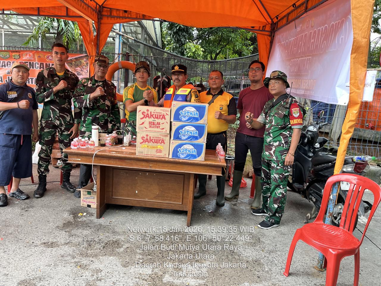 Armed 10 Bogor Salurkan Bantuan ke Posko Siaga Bencana Pademangan Barat