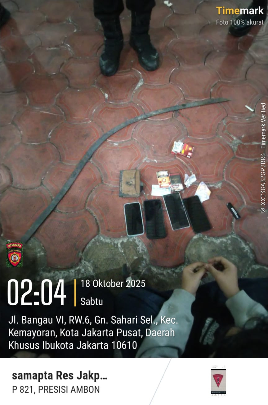Polres Metro Jakarta Pusat Amankan 15 Remaja Tawuran, Sajam dan Ganja Disita
