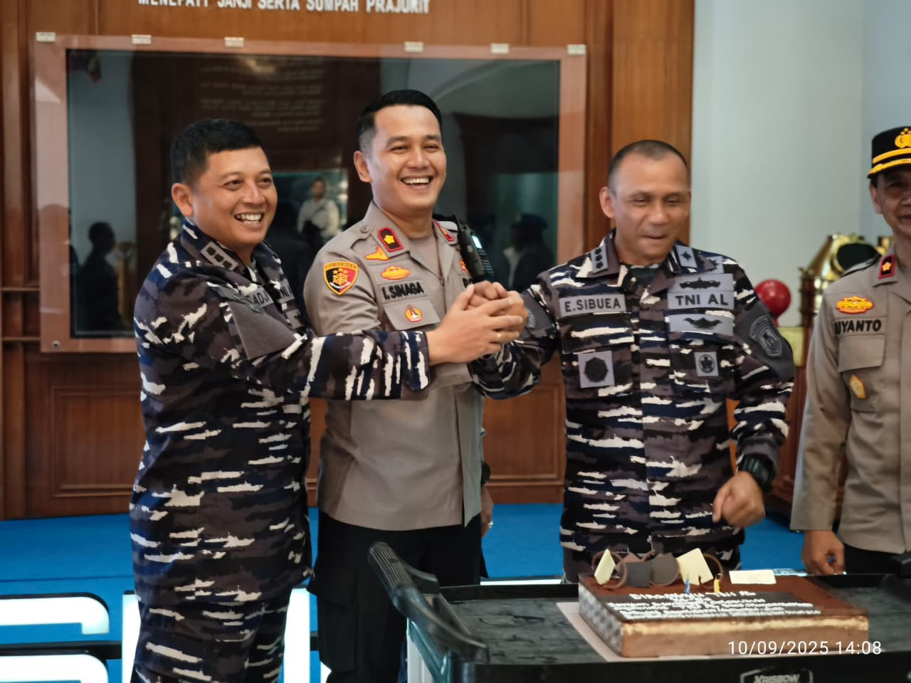 Polres Metro Jakarta Utara Sampaikan Ucapan Selamat HUT ke-80 TNI AL di Pushidrosal