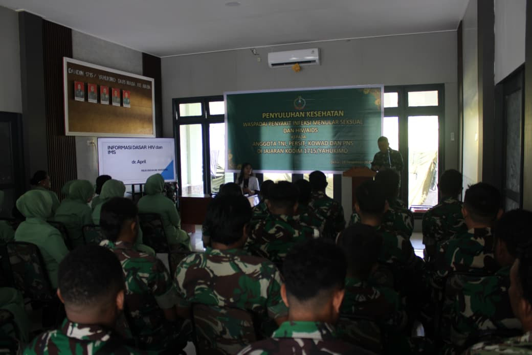 Kodim 1715/Yahukimo Gelar Penyuluhan HIV/AIDS Guna Cegah Penyebaran di Kalangan Prajurit dan Persit
