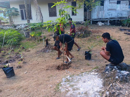 Hijaukan Kampung, Sejahterakan Warga! Satgas TMMD Ke-129 Tanam 500 Pohon Produktif untuk Masa Depan Masyarakat Sesor