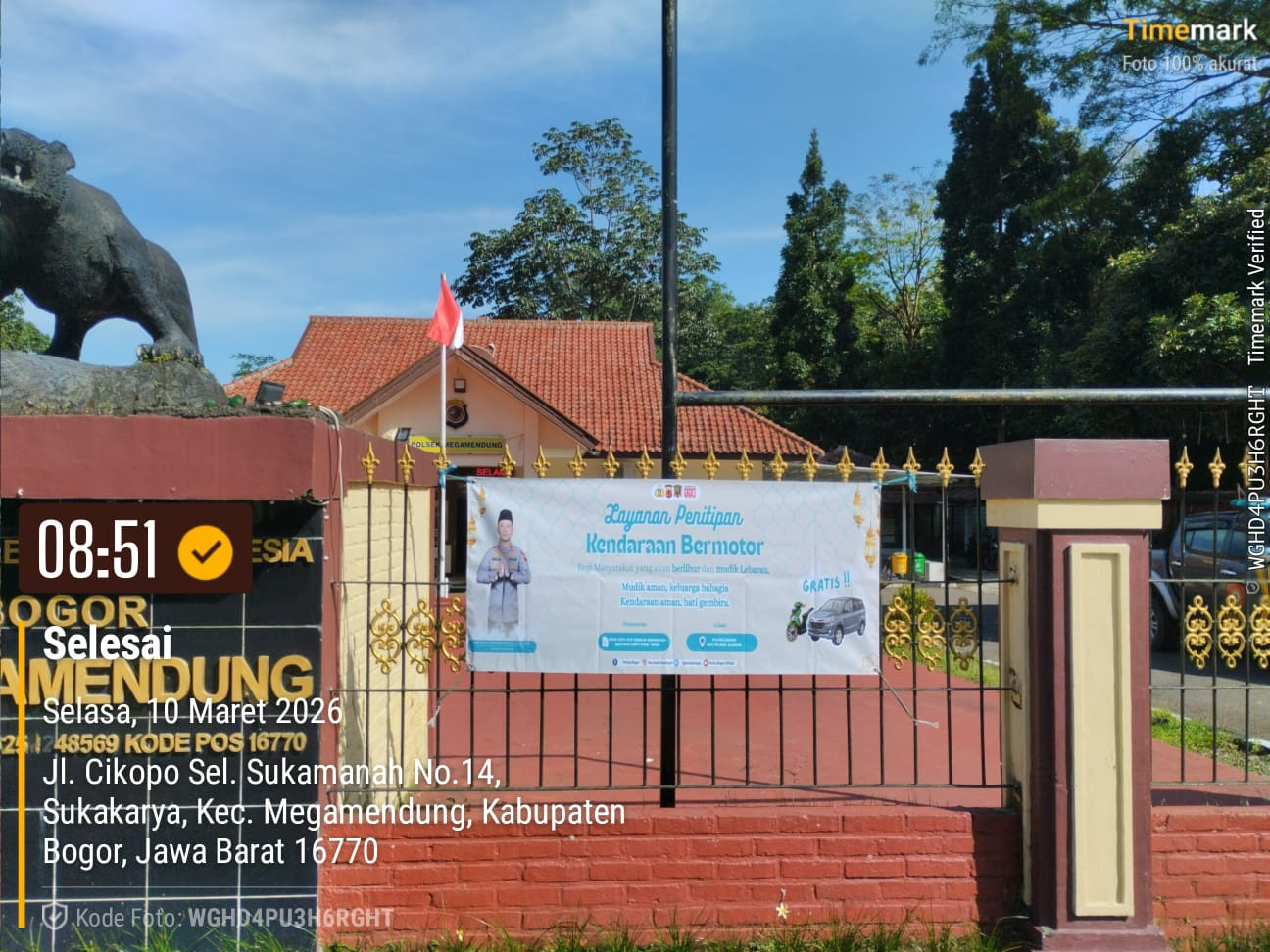 Polsek Megamendung Siapkan Layanan Penitipan Kendaraan Gratis bagi Warga yang Mudik