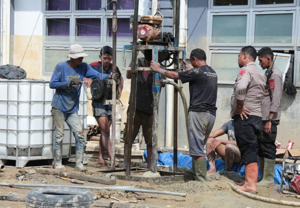Polri Terus Kebut Pembangunan Sumur Bor di Berbagai Fasilitas Umum di Aceh Tamiang
