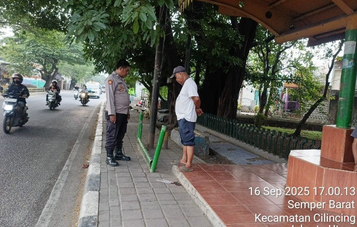 Respon Cepat Polsek Cilincing Tindaklanjuti Video Viral Soal Pagar Halte Hilang dan Minim Penerangan
