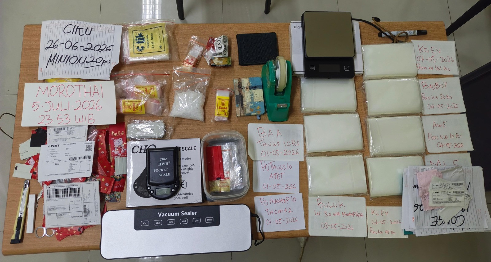 Polsek Babelan Ungkap Dugaan Peredaran Sabu, Amankan Barang Bukti Bruto 98,30 Gram