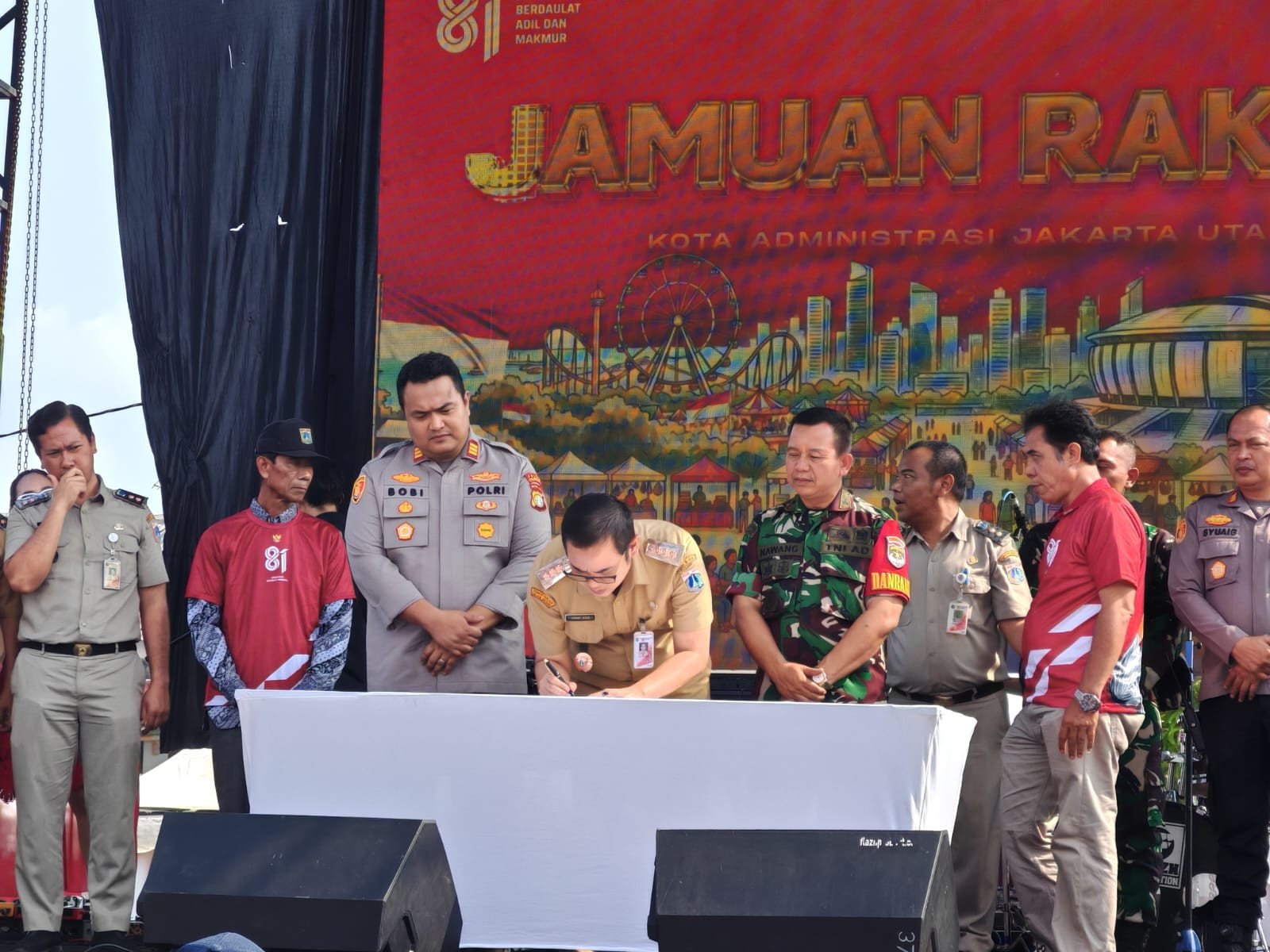 Jamuan Rakyat HUT RI ke-81 di Cilincing, Kapolsek Ajak Warga Cegah Tawuran