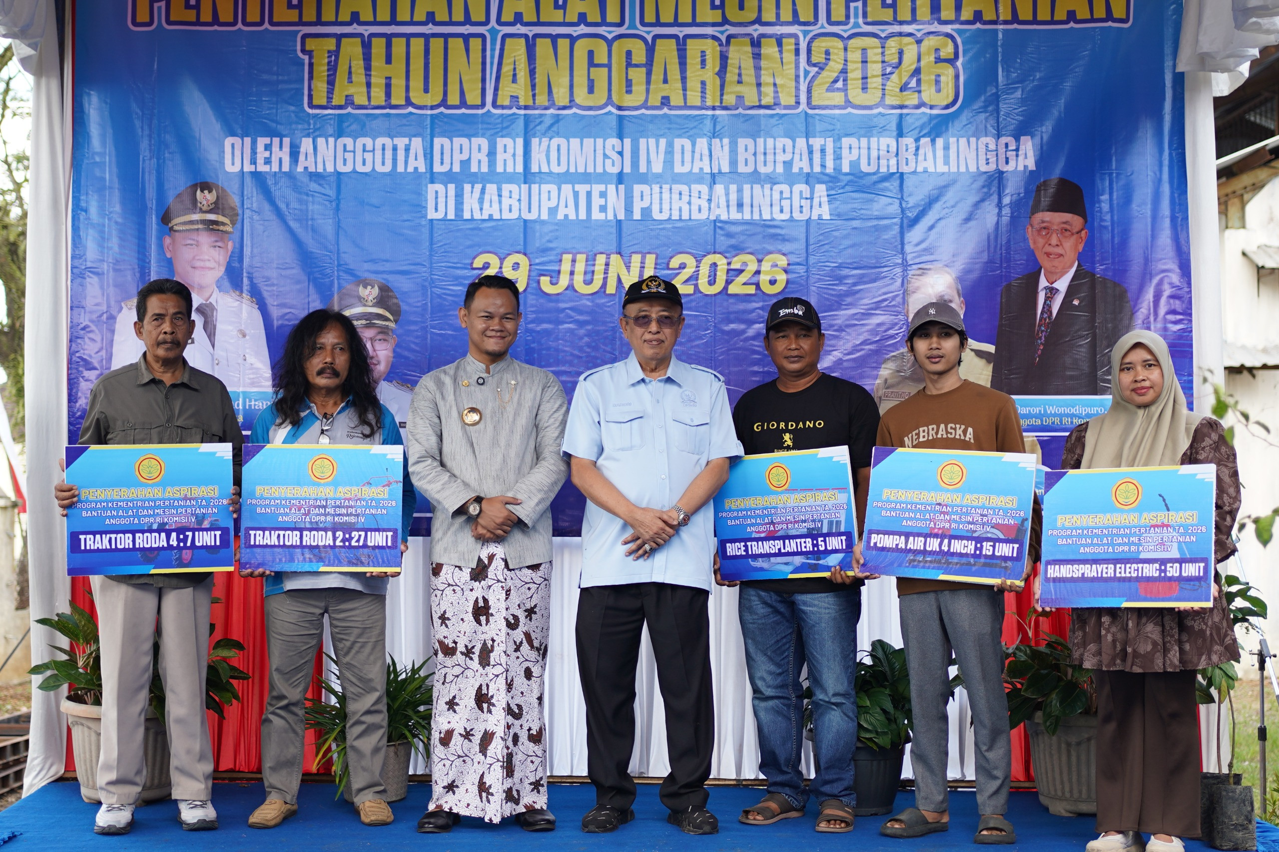 Legislator Partai Gerindra Salurkan Bantuan Alsintan dan Perikanan untuk Kelompok Tani Purbalingga