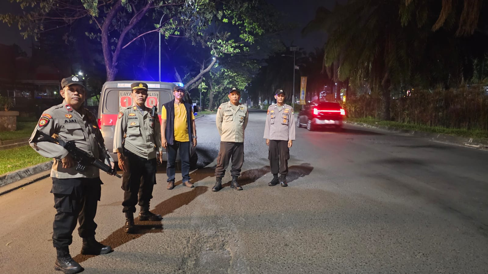 Polsek Medansatria Gelar Patroli Malam untuk Antisipasi Gangguan Keamanan